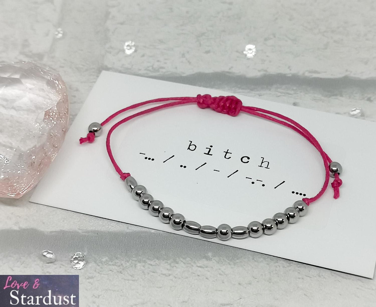 BITCH Morse Code Bracelet