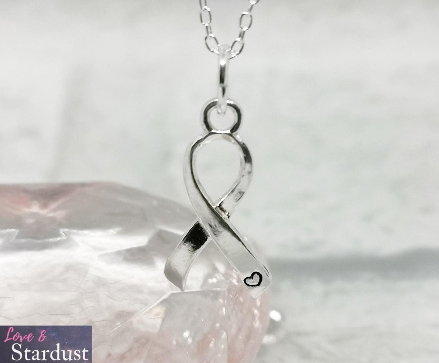 AWARENESS RIBBON Sterling Silver Necklace