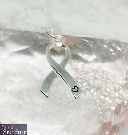 AWARENESS RIBBON Sterling Silver Necklace