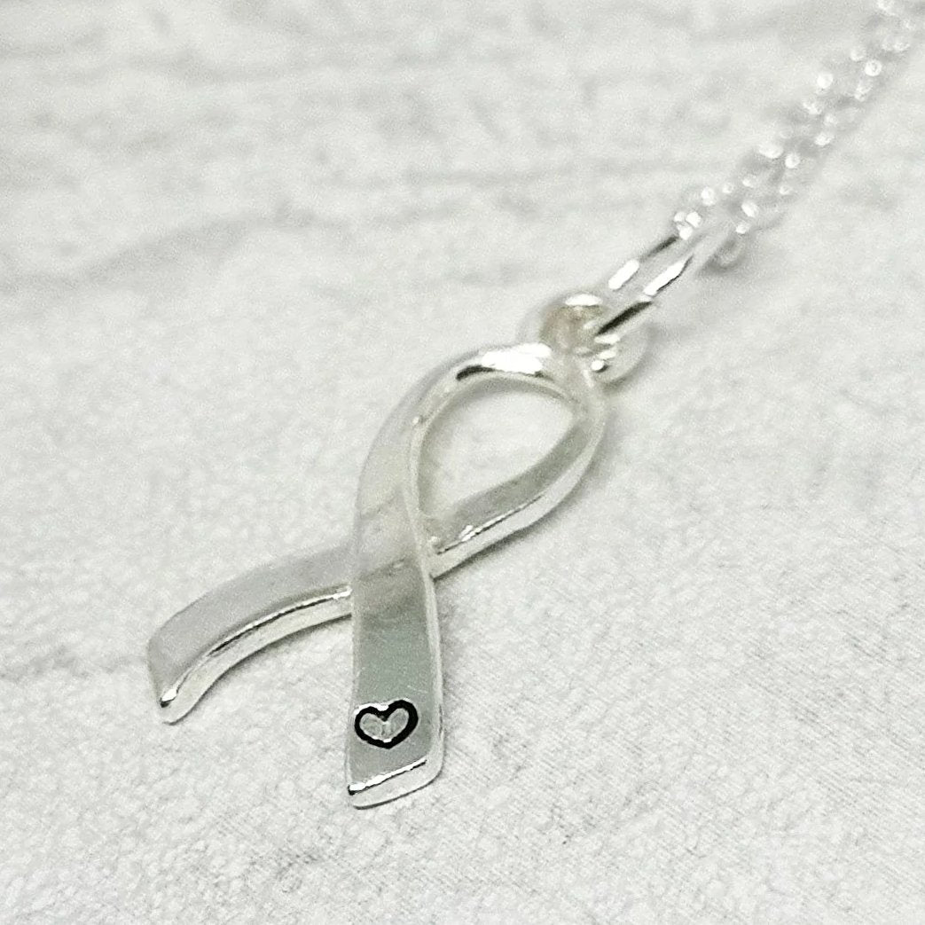 AWARENESS RIBBON Sterling Silver Necklace