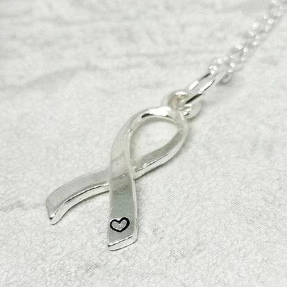 AWARENESS RIBBON Sterling Silver Necklace