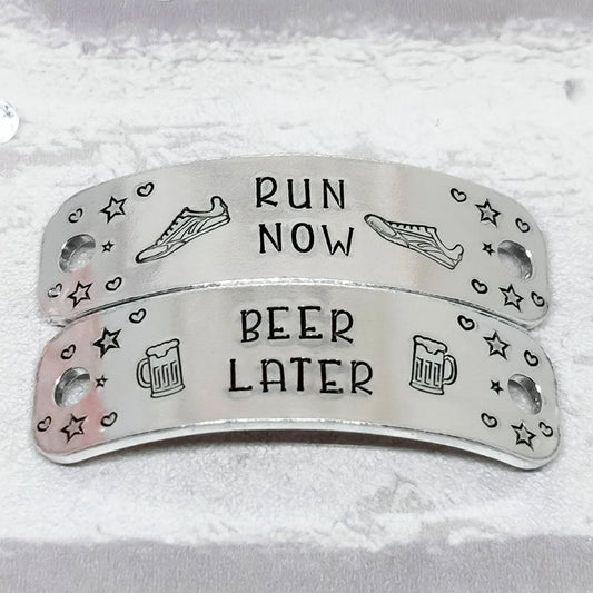RUN NOW BEER LATER Trainer Tags