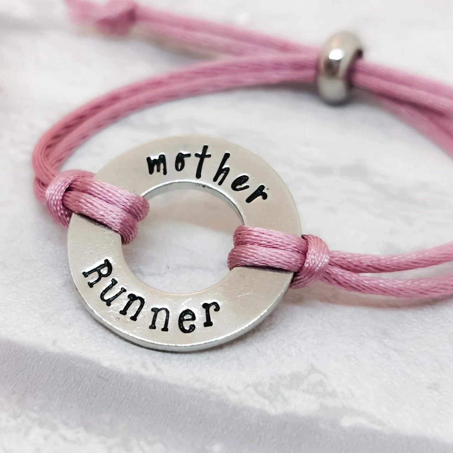 MOTHER RUNNER Pewter Slider Bracelet