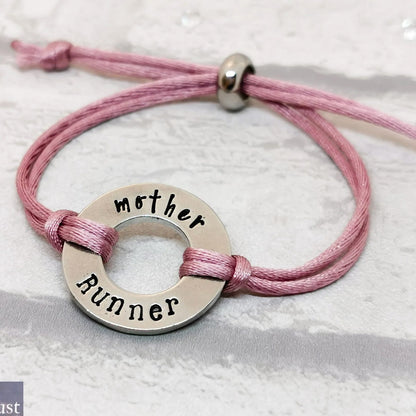 MOTHER RUNNER Pewter Slider Bracelet