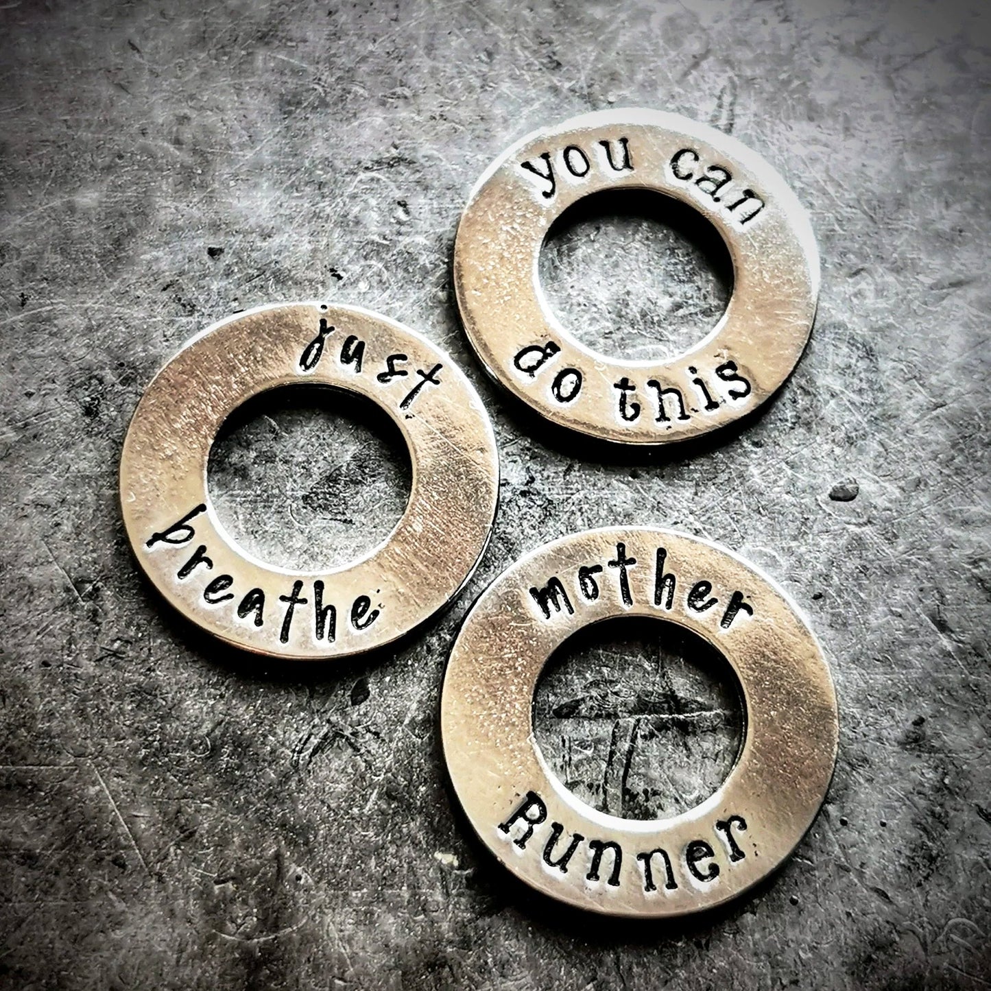 JUST BREATHE Pewter Slider Bracelet