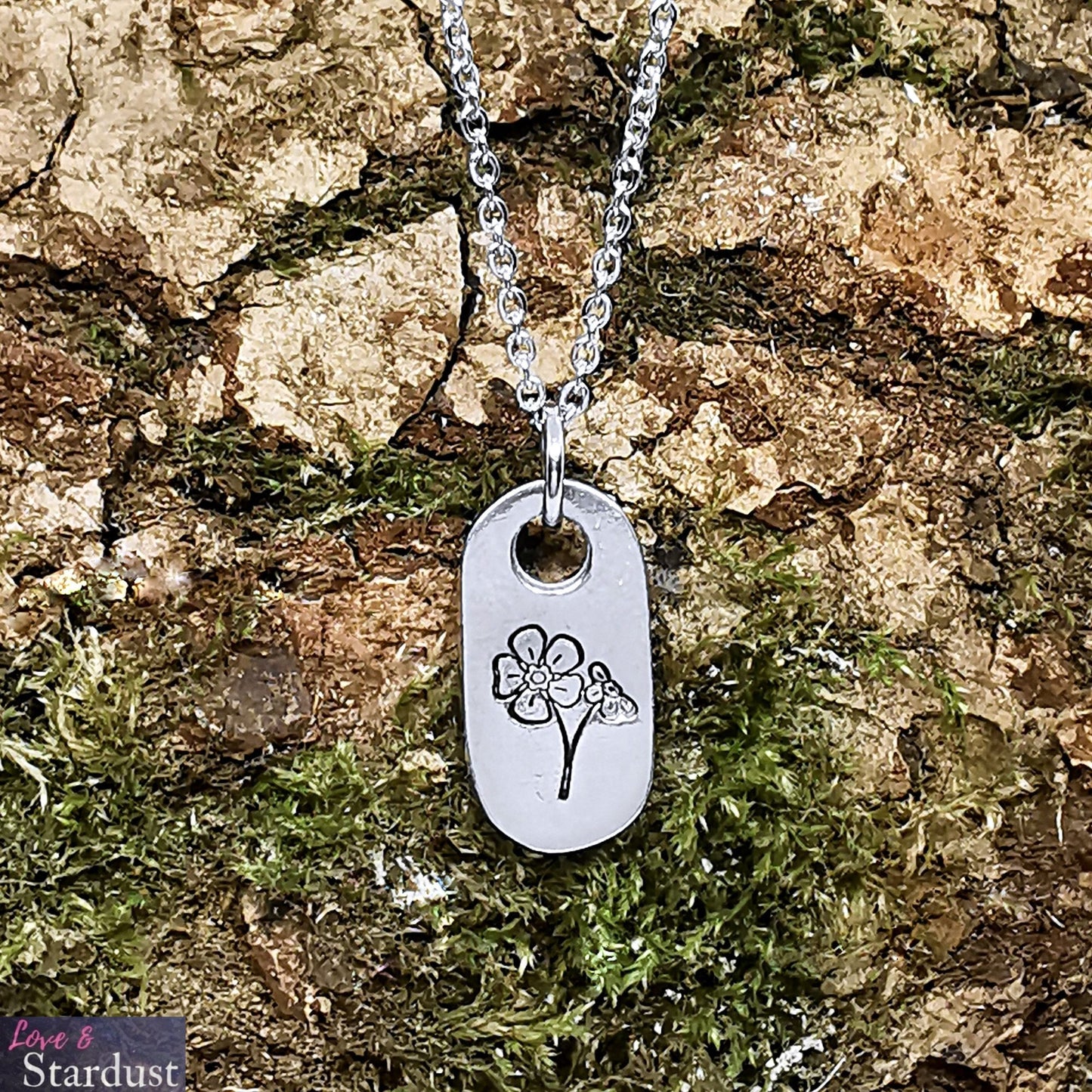 FORGET ME NOTS Pewter Necklace