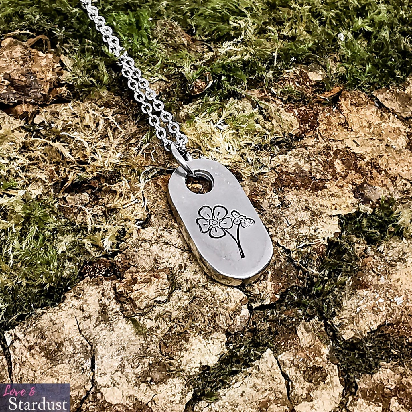 FORGET ME NOTS Pewter Necklace