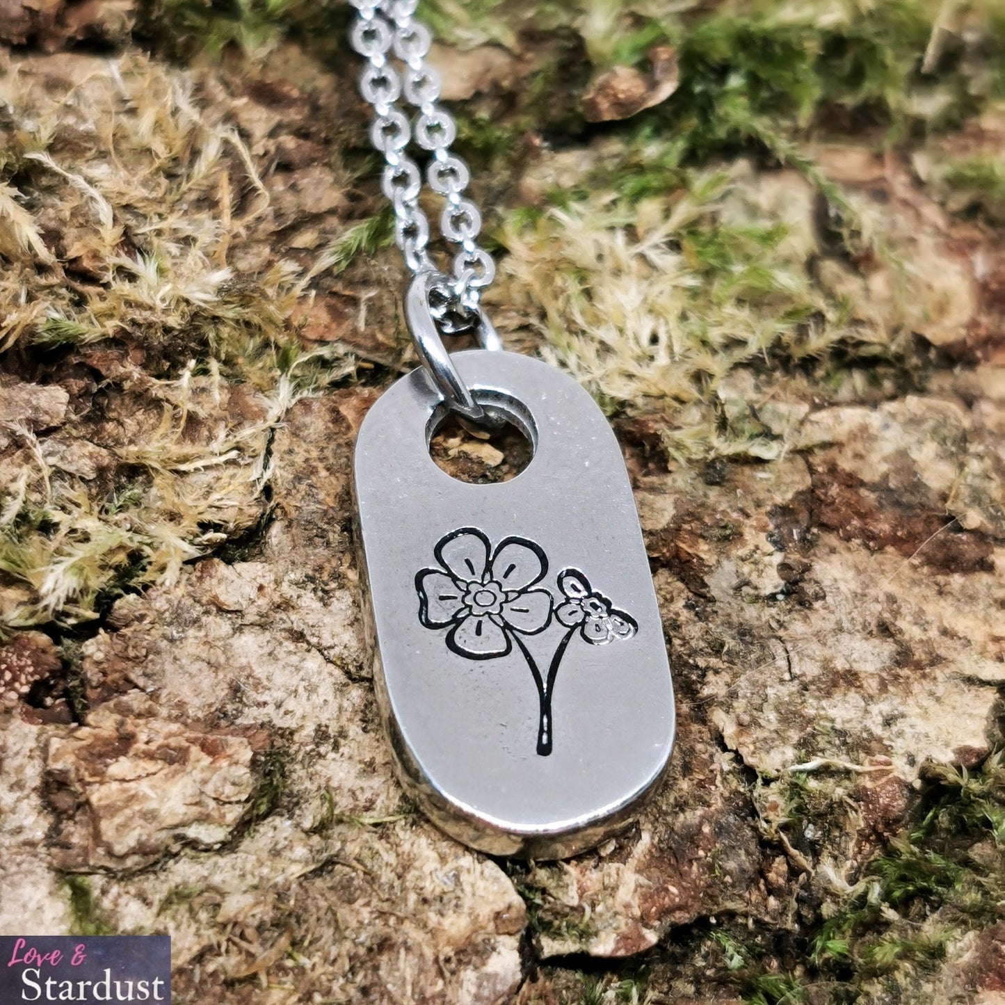 FORGET ME NOTS Pewter Necklace