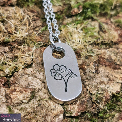FORGET ME NOTS Pewter Necklace