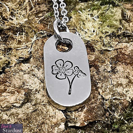 FORGET ME NOTS Pewter Necklace
