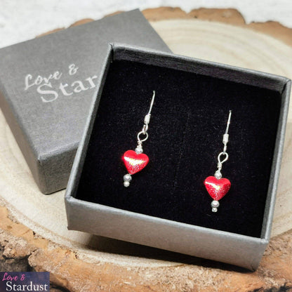 LOVE HEART Gemstone Sterling Silver Earrings