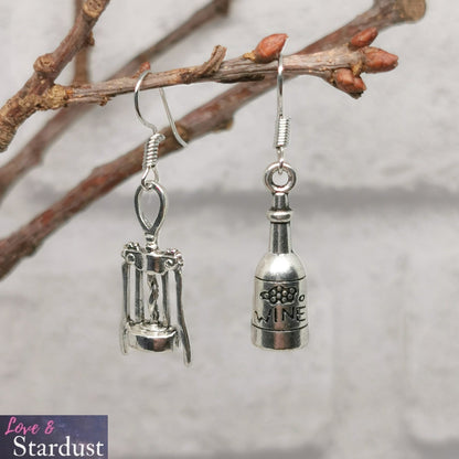 WINE BOTTLE & CORKSCREW Earrings